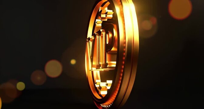 Luxurious Rotating Golden VIP Coin or Token Symbolizing Exclusivity Premium Service and Special Membership Status