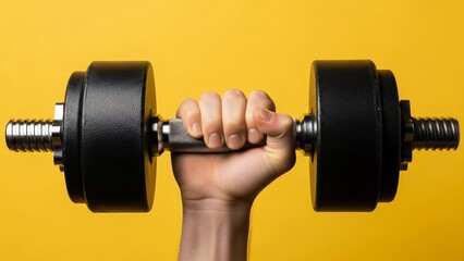 Hand Gripping a Dumbbell for Weightlifting Workout