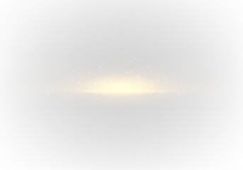 Sunrise png. Starburst with sparkles. Bright gold sun light streak. Horizontal light line, star rays beam flare glow shine streak futuristic shimmer radiant energy effect luminous background. © Ole moda