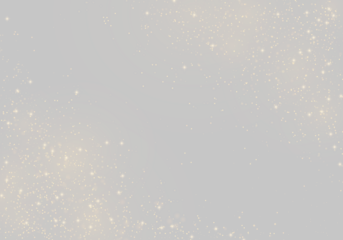 Soft glowing gold dust png with Christmas sparkles floats on transparent background. Yellow light particles, sparks, highlights, and bokeh create magical festive effects. Perfect for overlays, cards.