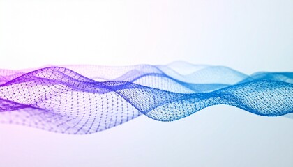 Purple-blue mesh wave of connected nodes