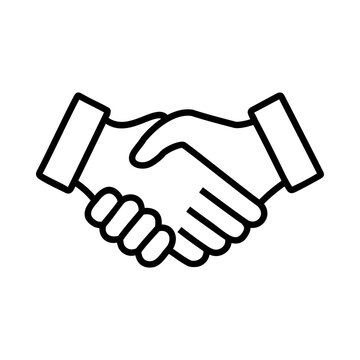handshake icon outline vector illustration