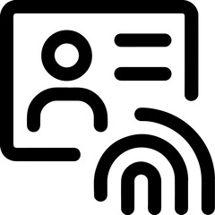 Digital identification card with fingerprint symbol, representing security and technology in identification