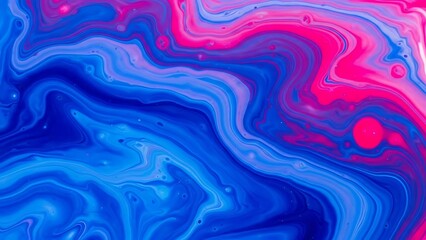 Obraz premium Vibrant Swirling Abstract Background of Blue and Pink Marbling Paint