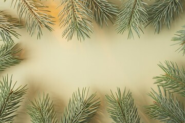 Invite holiday cheer with a stunning seasonal frame, ideal for Christmas cards and festive marketing campaigns, offering a fresh modern design with evergreen branches