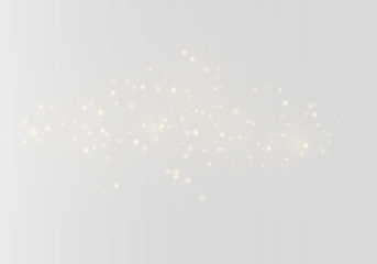 Golden dust png with yellow Christmas sparkles floats gently on a transparent background. Light particles, sparks, highlights, and bokeh add a magical glow. Perfect for festive cards and overlays.
