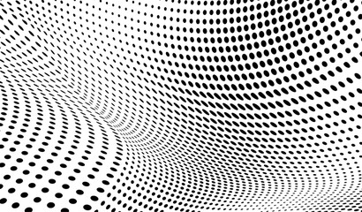 Distorted halftone dot wave abstract minimal graphic background © VYACHESLAV KRAVTSOV