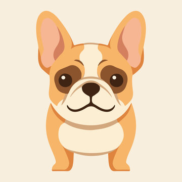 Adorable French Bulldog Cartoon Icon, AI