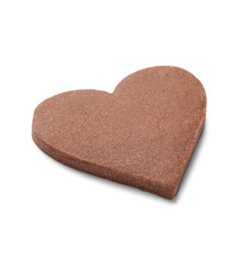 Heart shaped cookie for Valentine's day on white background