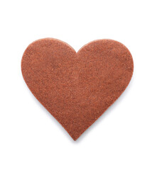 Heart shaped cookie for Valentine's day on white background