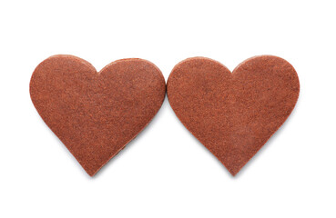 Heart shaped cookies for Valentine's day on white background