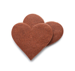Heart shaped cookies for Valentine's day on white background