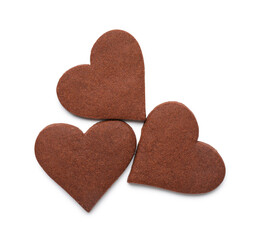 Heart shaped cookies for Valentine's day on white background