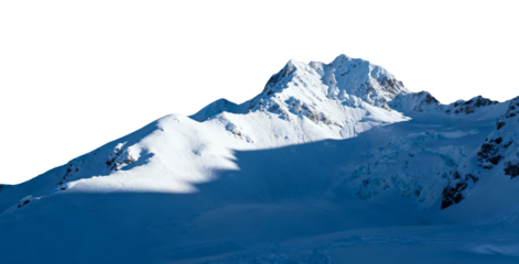 Snow-covered mountain peaks under clear sky