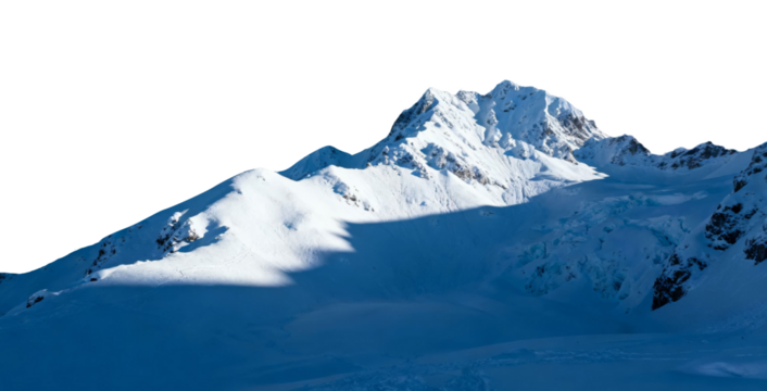 Snow-covered mountain peaks under clear sky - Powered by Adobe