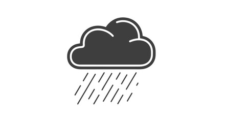 Minimalistic weather icon depicting rainshower with a dark cloud silhouette