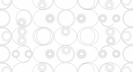 Minimalist Abstract Pattern of Repeating Circles and Concentric Designs in Light Gray