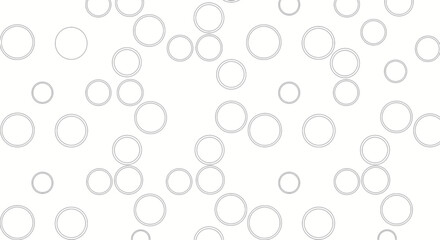 Minimalist design featuring a pattern of numerous concentric circles scattered randomly across a