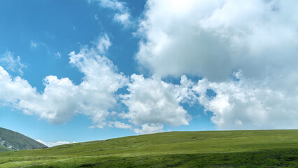 Alpine Grassland with Dramatic Sky, Qinghai Lake Region