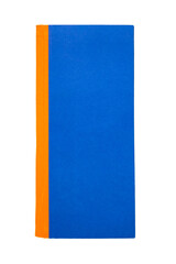 Closed accounting ledger book with blue cover isolated on white background