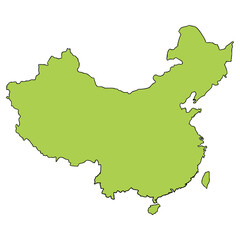 China map illustration hand drawn isolated vector