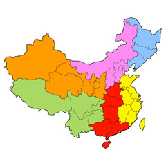China map illustration hand drawn isolated vector