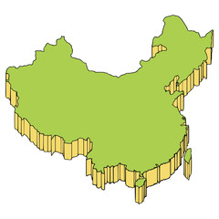 China map illustration hand drawn isolated vector