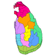 Sri Lanka map illustration hand drawn isolated vector