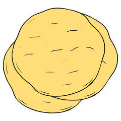 flat bread illustration hand drawn isolated vector