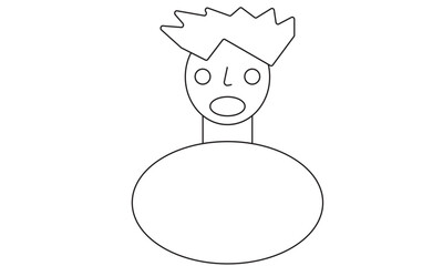 Simple Stick Figure Person Illustration – Minimal Human Character Line Art