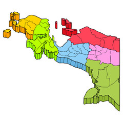 Papua map illustration hand drawn isolated vector