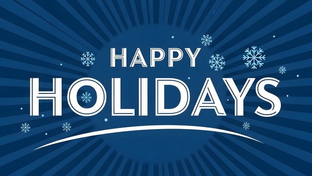 Wish everyone happy holidays with this vibrant blue background and festive snowflake design.