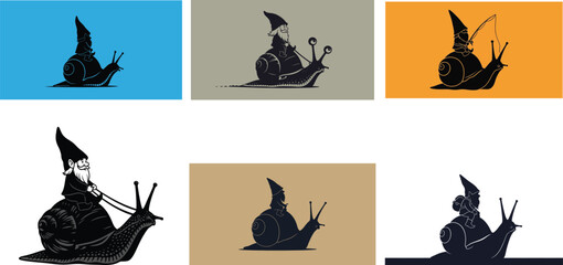 Gnome rides big snail.