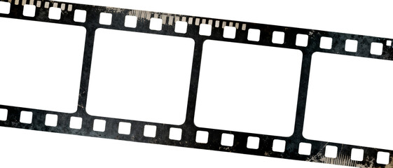 Obraz premium Close-up of a blank film strip with sprocket holes and perforated edges