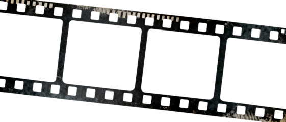 Close-up of a blank film strip with sprocket holes and perforated edges