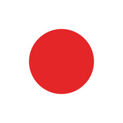 A minimalist representation of the Japanese flag, featuring a bold red circle on a white background, symbolizing national identity and unity