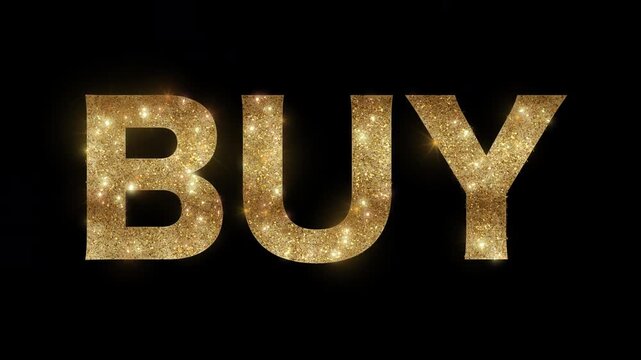 Luxury text "" with golden glitter, serif, alpha channel	

