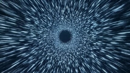High-speed travel through a futuristic tunnel of light streaks. Vertical video of a warp speed or hyperspace jump animation. Abstract science fiction background - Powered by Adobe