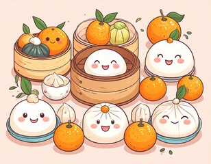 set of fruits and vegetables