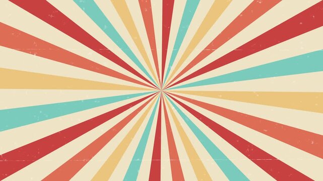 Retro sunburst loop animated background video 4K