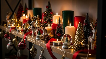 Cozy Christmas Mantelpiece Decor Ideas Festive Candles Reindeer Ornaments Holiday Home Styling