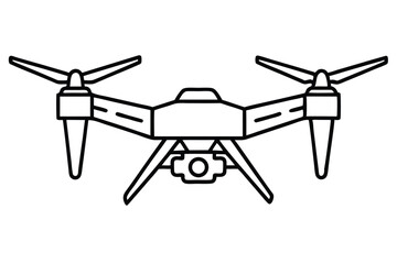 drone black and white line art on white background