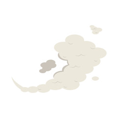 Smoke Cloud Comic Icon in Flat Design. Vector Illustration.