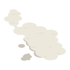 Smoke Cloud Comic Icon in Flat Design. Vector Illustration.
