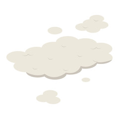 Smoke Cloud Comic Icon in Flat Design. Vector Illustration.