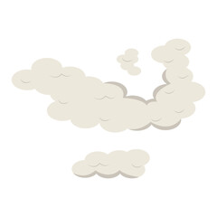 Smoke Cloud Comic Icon in Flat Design. Vector Illustration.