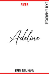 Adeline   -Baby Girl Trendy Name In Stylish Cursive Typography Vector Illustration