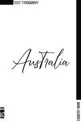 Australia  -Country Name Stylish Cursive Typography Text Vector Design