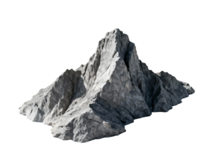 3D rendering of a rugged mountain peak with sharp ridges and rocky texture