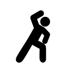 Aerobics icon, Exercises icon, Stretching, Gym sports,Fitness, Workout, black silhouette icon. Flat vector illustration design.